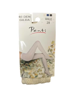 Dres damă Penti 60 DEN ,,Gilda''- cu model croșetat, Culoare Vanilie ,Engros