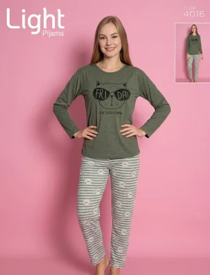 Pijamle, dama cu maneca lunga,verde ,Engros