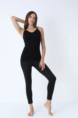 Maiou Modelator fără Cusături cu Bandă din Silicon ,Culoare Negru,Engros