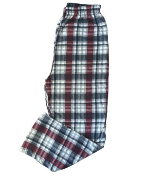 Pantaloni de Pijama Barbati ,Culoare Alb cu Rosu,Engros