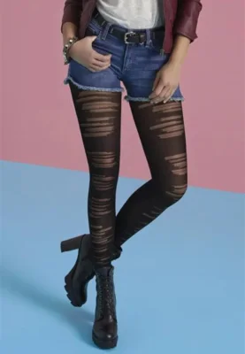 Dres Penti Slash K negru cu efect franjurat , Engros