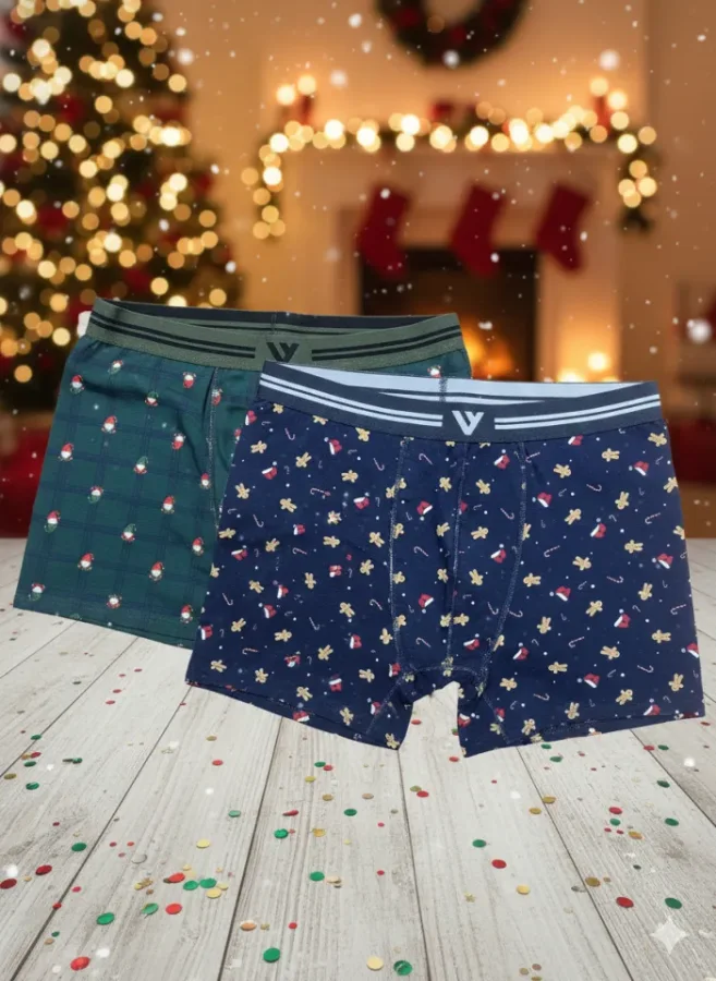 Boxeri barbati de Craciun, imprimeu emoji craciun,culoare diversificata,En-gros