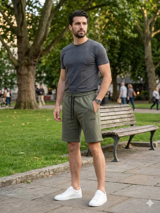Pantaloni Scurți Bărbați "CROSS",culoare Kaki, Engros