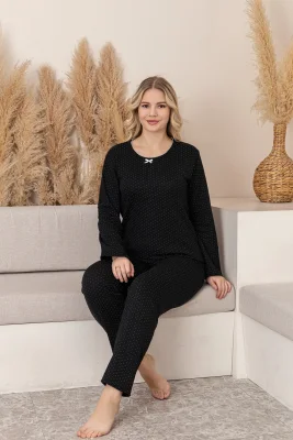 Pijama dama,vătuită,maneca lunga si pantaloni lungi,En-gros