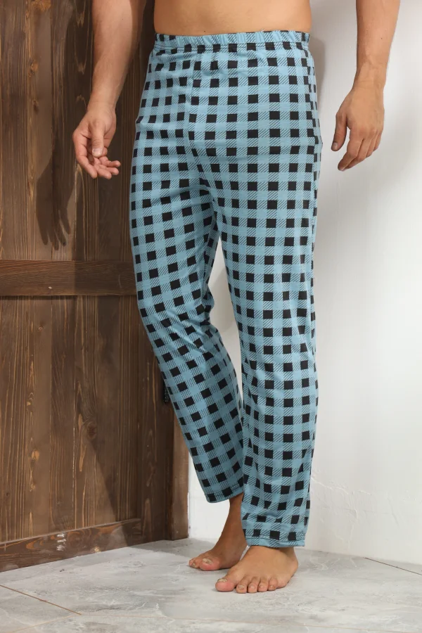 Pantaloni de Pijama ,Barbati,Culoare Turcoaz cu Negru ,Engros
