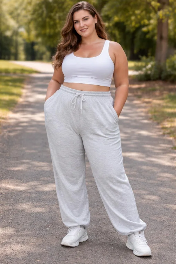 Pantaloni de trening dama big size ,vatuiti interior,culoare gri, Engros