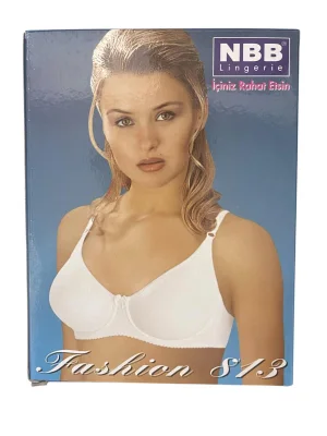 Sutien NBB cu push up și imprimeu subtil cu fundițe, culoare Alb Engros