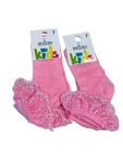 Sosete fetite cu Broderie,Culoare Roz ,Engros