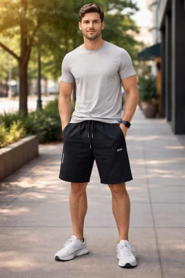Pantaloni Scurți Bărbați,culoare Negru , Engros