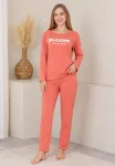 Pijama dama ,"BLOOM", culoare coral ,Engros