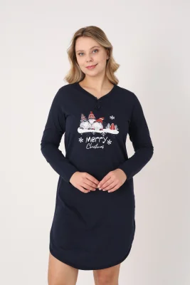 Camasa de noapte Craciun,Imprimeu Merry Christmas,En-gros