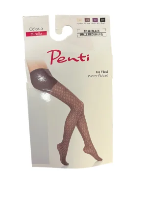 Dres damă Penti Colosio „Mirella”- Model croșetat cu plasă groasă, Culoare negru , Engros