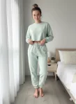 Pantaloni trening dama vatuiti interior,culoare verde mentă,Engros