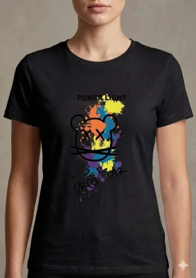 Tricou dama din bumbac,Negru,Engros