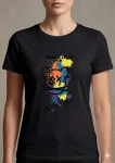 Tricou dama din bumbac,Negru,Engros
