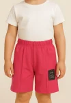 Pantaloni scurți sport copii cu dungă decorativă,Culoare Roz Inchis,Engros