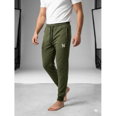 Pantalon Bărbați Trening cu Manșetă,Verde,Engros