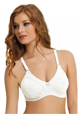 Sutien damă minimizer fără armătură, din bumbac, Alb Engros