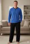 Pijama barbat POLAR,Culoare albastru ,Engros