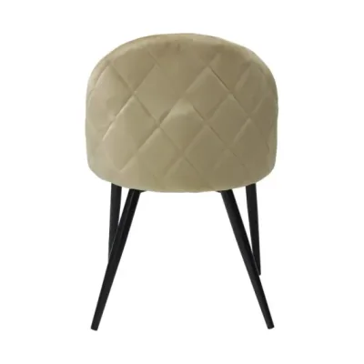 Scaun Bella Crem cu Picior Negru din Textil,Engros