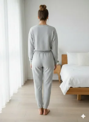Pantaloni trening dama vatuiti interior,culoare gri,Engros