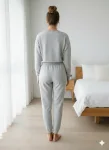 Pantaloni trening dama vatuiti interior,culoare gri,Engros
