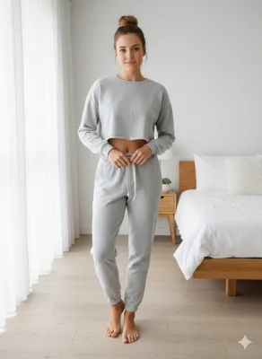 Pantaloni trening dama vatuiti interior,culoare gri,Engros