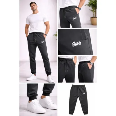 Pantalon Bărbați Trening cu Manșetă,Gri Inchis,Engros