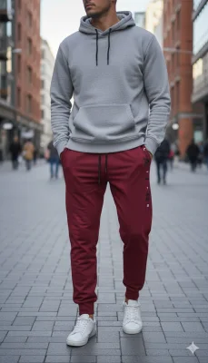 Pantaloni de sport barbat ,culoare visiniu,Engros