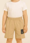 Pantaloni scurți sport copii cu dungă decorativă,Culoare Maro,Engros