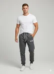 Pantaloni de sport barbat ,culoare gri inchis,Engros