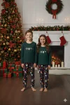 Pijamale de Craciun de copii,cu maneci si pantaloni lungi ,imprimeu figurine festive,En-gros