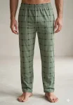 Pantaloni de Pijama Barbati ,Culoare Verde cu Negru, Engros