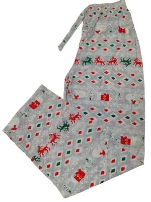 Pantaloni pijama dama Craciun,Culoare Gri ,Engros