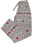 Pantaloni pijama dama Craciun,Culoare Gri ,Engros