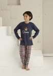Pijama Băieți, Mânecă Lungă si Pantaloni Lungi, Prince,Culoare Bleumarin,Engros