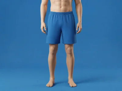 Pantaloni de pijama barbati scurti Serena ,culoare albastru, Engros