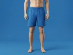 Pantaloni de pijama barbati scurti Serena ,culoare albastru, Engros