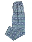 Pantaloni pijama dama Craciun,Culoare Albastru cu Verde  ,Engros