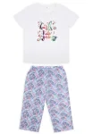 Pijama Dama Mâneca Scurtă și Pantaloni Trei Sferturi –Gril Rule,Engros