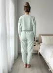 Pantaloni trening dama vatuiti interior,culoare , verde mentă,Engros