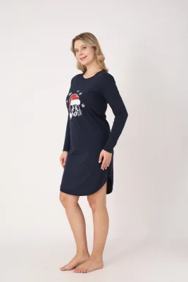 Camasa de noapte Craciun,Imprimeu HO HO, En-gros