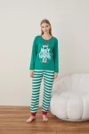 Pijama Dama Craciun "Mery Christhmas" ,maneca lunga ,pantaloni lungi,Engros