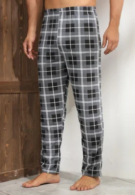 Pantaloni de Pijama ,Big Size ,Barbati,Culoare Gri cu Negru,Engros