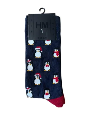 Șosete unisex – Crăciun,Imprimeu Pinguin,Engros