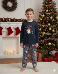 Pijamale de Craciun de copii,cu maneci si pantaloni lungi ,imprimeu pitic,En-gros