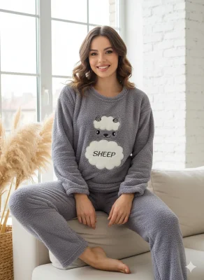 Pijama dama Cocolino , culoare gri,Engros
