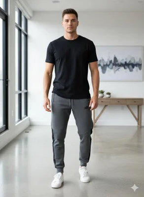 Pantaloni de sport barbat ,culoare gri inchis,Engros