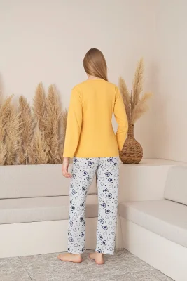 Pijama dama "LOVE", Culoare Galben,Engros
