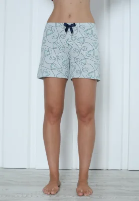 Pantalon scurt dama Engros, verde deschis, imprimeu inimi